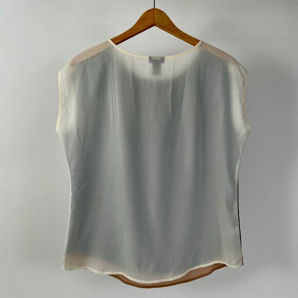 Ann Taylor Silky Sleeveless Colourblock Tank Top, Size SP - Picture 3 of 4